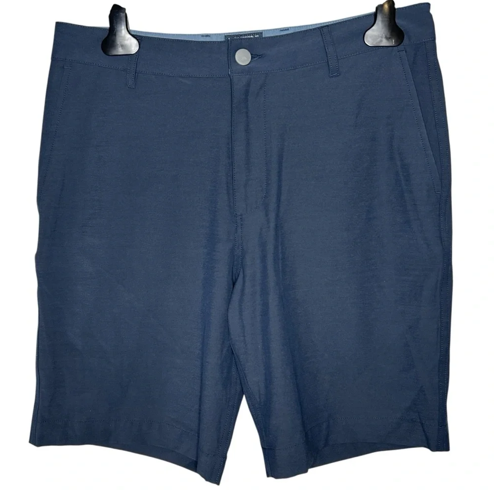 Faherty All Day Stretch Shorts Mens 31 9” Inseam Blue Flat Front Casual